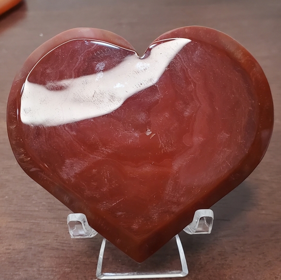 Carnelian Crystal Heart With Druzy - Picture 7 of 13